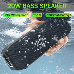 20W Wireless bluetooth Speaker Dual Units Stereo Heavy Bass Subwoofer IPX7 Waterproof 5200mAh Portable Outdoor Speaker 20W Wireless bluetooth Speaker Dual Units Stereo Heavy Bass Subwoofer IPX7 Waterproof 5200mAh Portable Outdoor Speaker