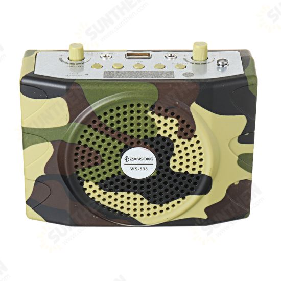 25W Rechargeable Camouflage Hunting Speaker Sound Decoy 100Hz-10KHz FM Radio MP3 Player with Remote Control for Hunting Meeting Tour Guide