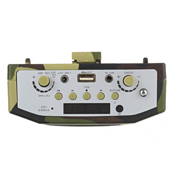 25W Rechargeable Camouflage Hunting Speaker Sound Decoy 100Hz-10KHz FM Radio MP3 Player with Remote Control for Hunting Meeting Tour Guide