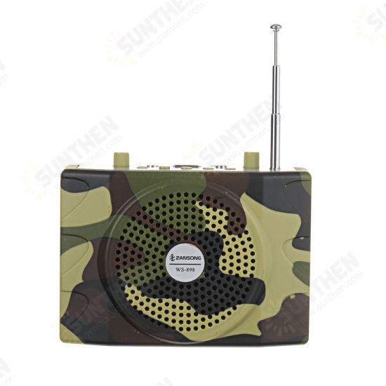 25W Rechargeable Camouflage Hunting Speaker Sound Decoy 100Hz-10KHz FM Radio MP3 Player with Remote Control for Hunting Meeting Tour Guide