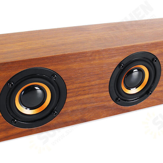 30W Wood Grain Wireless bluetooth Soundbar Six Drivers LED Display Clock Stereo Home Theater Soundbar Speaker