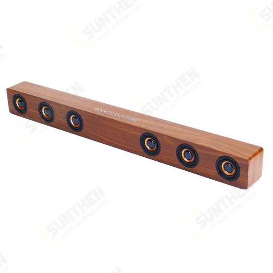 30W Wood Grain Wireless bluetooth Soundbar Six Drivers LED Display Clock Stereo Home Theater Soundbar Speaker