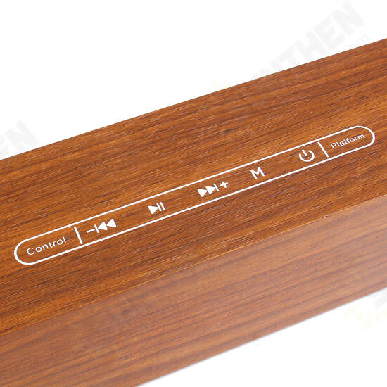 30W Wood Grain Wireless bluetooth Soundbar Six Drivers LED Display Clock Stereo Home Theater Soundbar Speaker