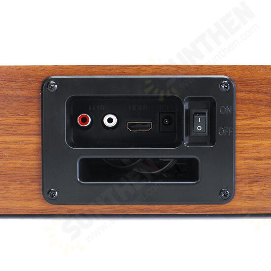 30W Wood Grain Wireless bluetooth Soundbar Six Drivers LED Display Clock Stereo Home Theater Soundbar Speaker