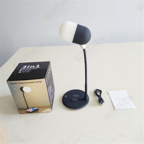 4 in 1 LED Desk Lamp Wireless Charging 3 Mode Touch Headset With bluetooth HD Music Speaker