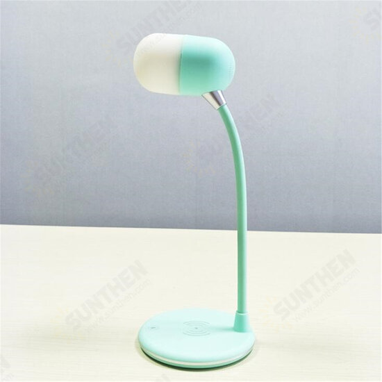 4 in 1 LED Desk Lamp Wireless Charging 3 Mode Touch Headset With bluetooth HD Music Speaker