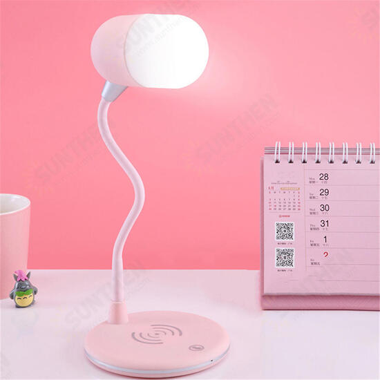 4 in 1 LED Desk Lamp Wireless Charging 3 Mode Touch Headset With bluetooth HD Music Speaker