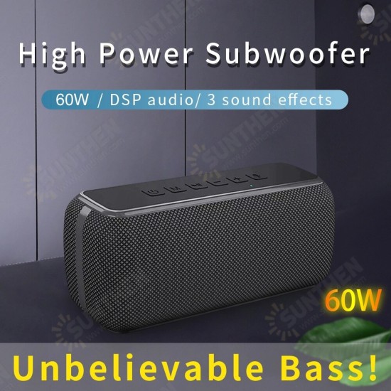 60W Portable bluetooth 5.0 Speaker High Power Bass Subwoofer TWS Function Outdoor Speakers HIFI Loudspeaker 6600mAh Battery Life