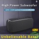 60W Portable bluetooth 5.0 Speaker High Power Bass Subwoofer TWS Function Outdoor Speakers HIFI Loudspeaker 6600mAh Battery Life