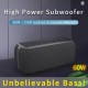 60W Portable bluetooth 5.0 Speaker High Power Bass Subwoofer TWS Function Outdoor Speakers HIFI Loudspeaker 6600mAh Battery Life