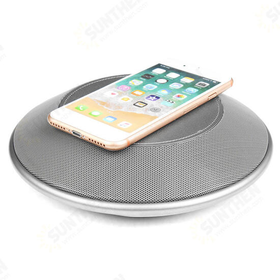 8 in 1 bluetooth Speaker 2000mAh QI Wireless Charge FM NFC Alarm Clock Charging Pad Subwoofer