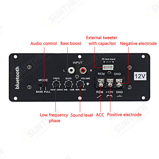 800W Full Tone Pure Bass Car Subwoofer Core Car Amplifier Board 12V High Power Subwoofer Amplifier