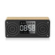 A10 Wooden Portable bluetooth 5.0 Speaker Alarm Clock Wireless Speakers Support TF AUX USB FM Radio for Smart Phone PC