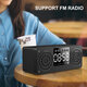 A10 Wooden Portable bluetooth 5.0 Speaker Alarm Clock Wireless Speakers Support TF AUX USB FM Radio for Smart Phone PC