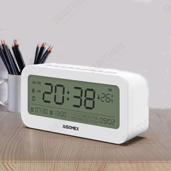 B131 bluetooth Speaker LED Screen Alarm Clock Day Demperature Display 3 Mode Night Light Outdoor Stereo Subwoofer