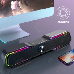 Computer Game Speaker PC Speaker Gaming Wired Desktop Computer Sound Bar with Stereo Sound Colorful LED Light Computer Game Speaker PC Speaker Gaming Wired Desktop Computer Sound Bar with Stereo Sound Colorful LED Light