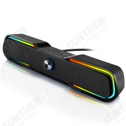 Computer Game Speaker PC Speaker Gaming Wired Desktop Computer Sound Bar with Stereo Sound Colorful LED Light Computer Game Speaker PC Speaker Gaming Wired Desktop Computer Sound Bar with Stereo Sound Colorful LED Light