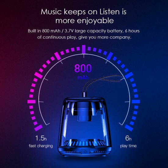 Y666 Wireless Portable Transparent bluetooth 5.0 Speaker LED IPX 6 Waterproof Outdoor Stereo Bass TWS Dual Machine Interconnection