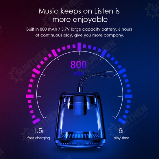 Y666 Wireless Portable Transparent bluetooth 5.0 Speaker LED IPX 6 Waterproof Outdoor Stereo Bass TWS Dual Machine Interconnection