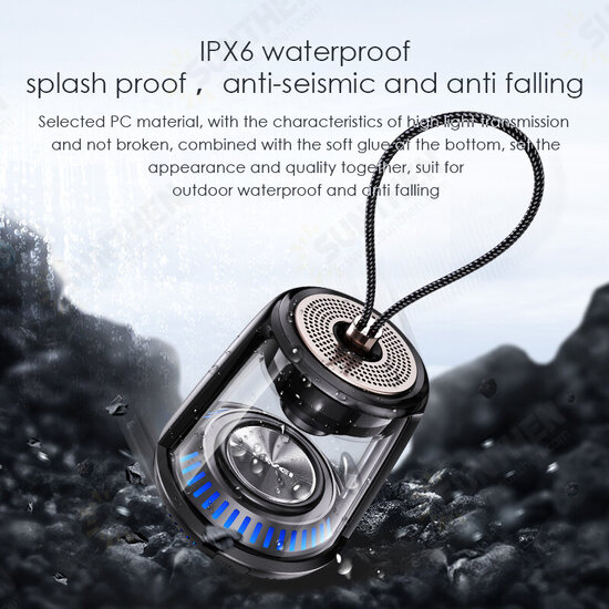 Y666 Wireless Portable Transparent bluetooth 5.0 Speaker LED IPX 6 Waterproof Outdoor Stereo Bass TWS Dual Machine Interconnection