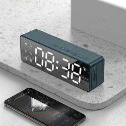 B119 bluetooth 5.0 Speaker Alarm Clock Multiple Play Modes LED Mirror Speaker with FM Function 360° Surround Stereo Sound Real-time Temperature Display 2800mAh B119 bluetooth 5.0 Speaker Alarm Clock Multiple Play Modes LED Mirror Speaker with FM Function 360° Surround Stereo Sound Real-time Temperature Display 2800mAh