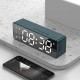 B119 bluetooth 5.0 Speaker Alarm Clock Multiple Play Modes LED Mirror Speaker with FM Function 360° Surround Stereo Sound Real-time Temperature Display 2800mAh