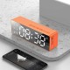 B119 bluetooth 5.0 Speaker Alarm Clock Multiple Play Modes LED Mirror Speaker with FM Function 360° Surround Stereo Sound Real-time Temperature Display 2800mAh