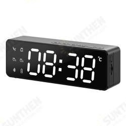B119 bluetooth 5.0 Speaker Alarm Clock Multiple Play Modes LED Mirror Speaker with FM Function 360° Surround Stereo Sound Real-time Temperature Display 2800mAh B119 bluetooth 5.0 Speaker Alarm Clock Multiple Play Modes LED Mirror Speaker with FM Function 360° Surround Stereo Sound Real-time Temperature Display 2800mAh
