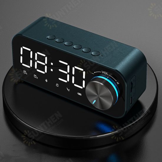 B126 bluetooth 5.0 Speaker Alarm Clock Night Light Multiple Play Modes LED Display 360° Surround Stereo Sound 1800mAh Battery Life