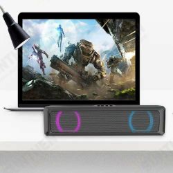 A4 RGB LED Light bluetooth Speaker Wired Sound Bar with USB Soundbar Desktop Soundbar Speaker for PC Cellphone A4 RGB LED Light bluetooth Speaker Wired Sound Bar with USB Soundbar Desktop Soundbar Speaker for PC Cellphone