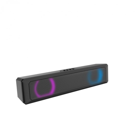 A4 RGB LED Light bluetooth Speaker Wired Sound Bar with USB Soundbar Desktop Soundbar Speaker for PC Cellphone