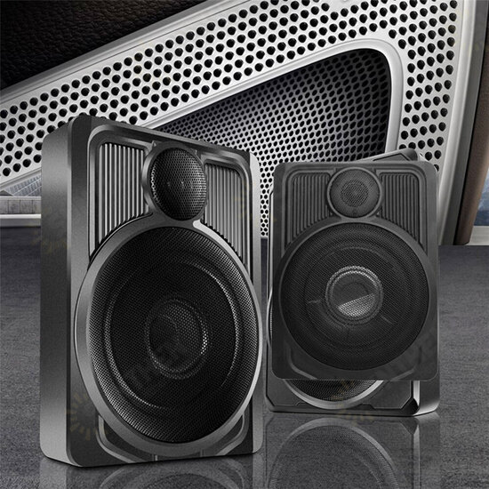 10inch Car Subwoofer Speaker 600W 12V 360° Stereo Super Bass Active Subwoofer Ultra-thin Body Under Seat Power Amplifier