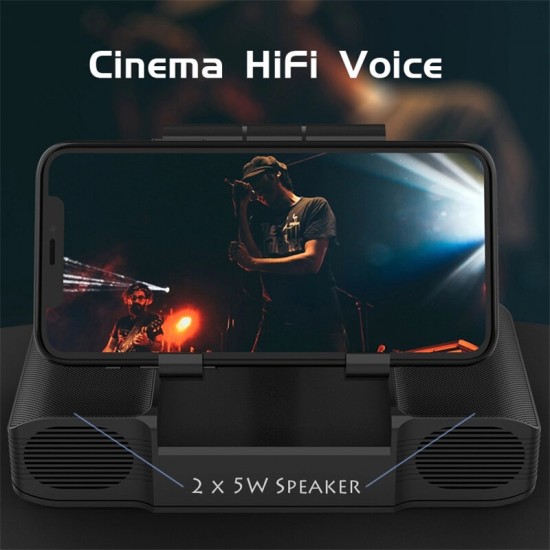 3-in-1 Wireless bluetooth Speaker 10000mAh Long Battery Life Power Bank Phone Holder Dual Bass HIFI Stereo TF Card AUX-In Soundbar Home Theatre with Mic