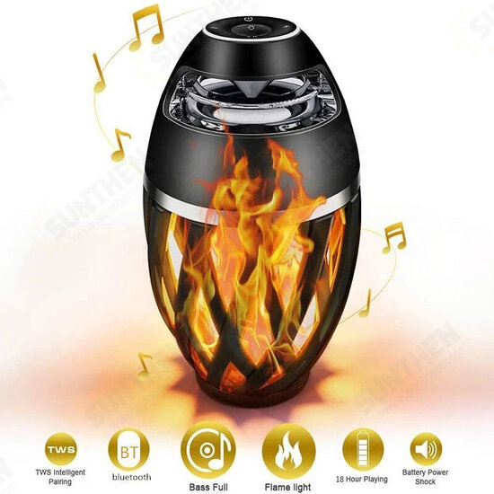 A1 Flame bluetooth Speakers Torch Atmosphere Speaker Wireless Portable Outdoor Speaker with LED Flickers Lights