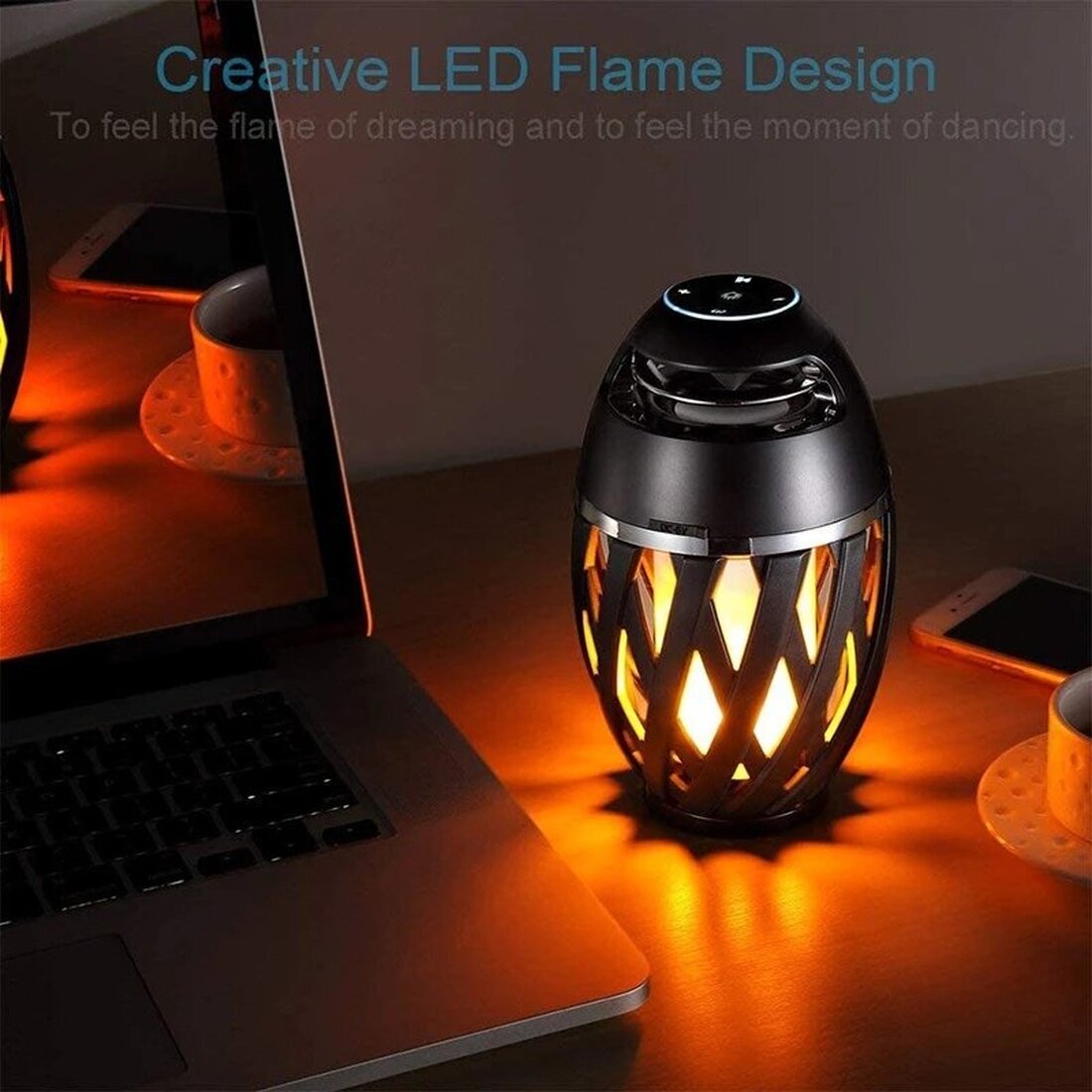 A1 Flame bluetooth Speakers Torch Atmosphere Speaker Wireless Portable ...