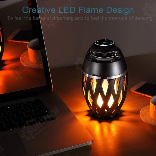 A1 Flame bluetooth Speakers Torch Atmosphere Speaker Wireless Portable Outdoor Speaker with LED Flickers Lights