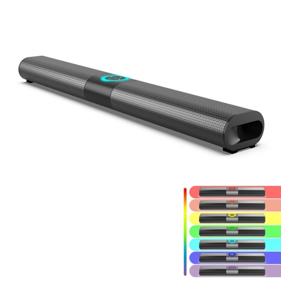 BS-20 Wireless bluetooth 5.0 Speaker Sound Bar Subwoofer Stereo LED Flashlight RGB Speaker Home Theater Surround Soundbar with Remote Control