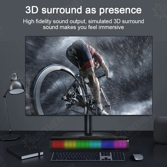 D02 Wireless bluetooth Speaker Multifunctional RGB TF Card Subwoofer Computer Game Sound Bar Loudspeaker