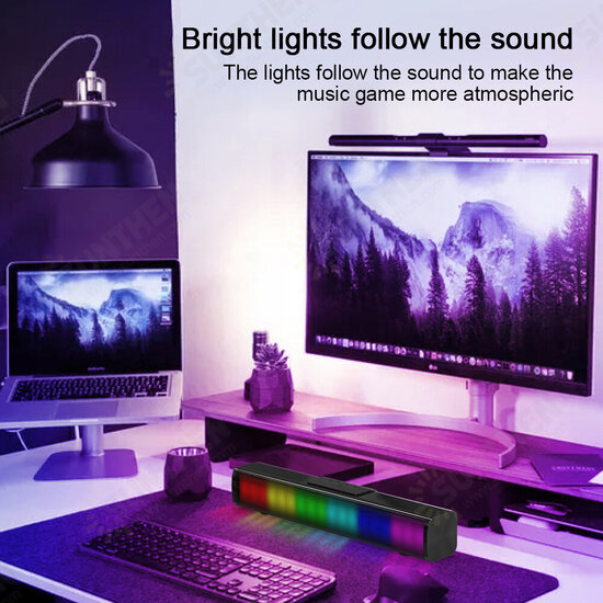 D02 Wireless bluetooth Speaker Multifunctional RGB TF Card Subwoofer Computer Game Sound Bar Loudspeaker