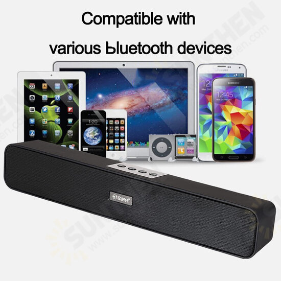 E350 Wireless bluetooth Soundbar 10W Home Theater Four Units HIFI FM Radio TF Card AUX-In 1200mAh Computer Desktop Speaker with Mic