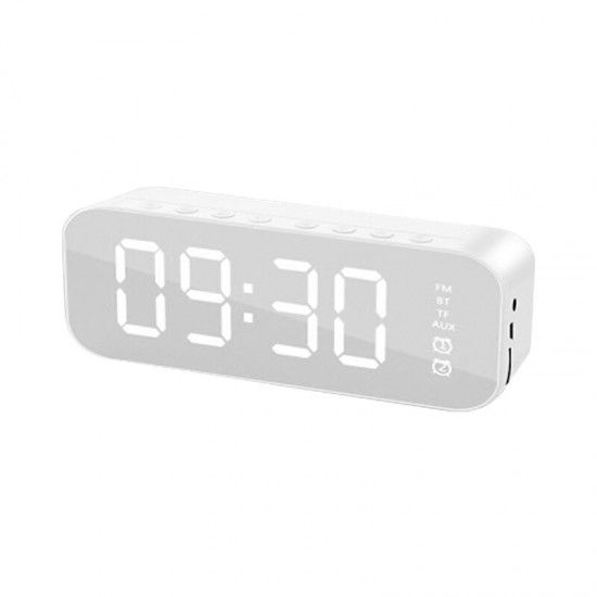 H21 Wireless bluetooth Speaker Mini LED Double Alarm Clock FM Radio TF Card AUX Soundbar Subwoofer with Mic