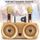 SD-307 Wireless bluetooth Speaker 30W Dual Drivers Stereo TF Card AUX-In 1800mAh Luminous Home Karaoke Portable Family Soundbar with Dual Wireless Microphones