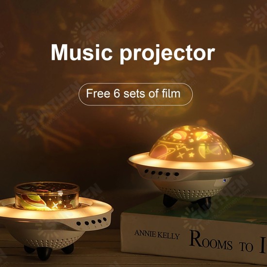 UFO Starry Sky Projection Light Flying Saucer bluetooth Speaker Music Player LED Night Light With Remote Control