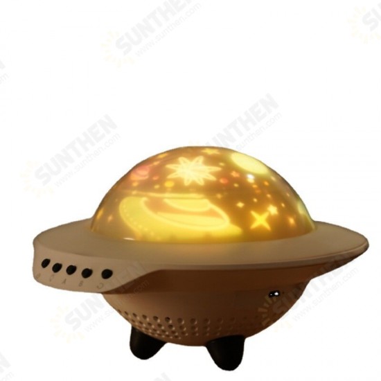 UFO Starry Sky Projection Light Flying Saucer bluetooth Speaker Music Player LED Night Light With Remote Control