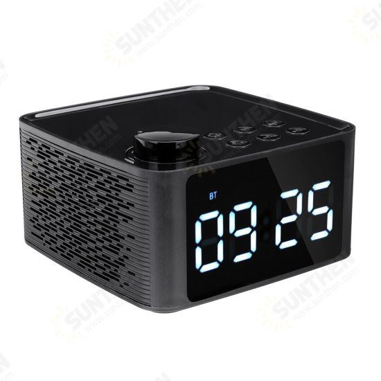 Wireless bluetooth 5.0 Speaker LED Display Alarm Clock FM Radio TF Card Handsfree Speaker