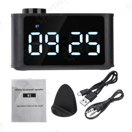 Wireless bluetooth 5.0 Speaker LED Display Alarm Clock FM Radio TF Card Handsfree Speaker