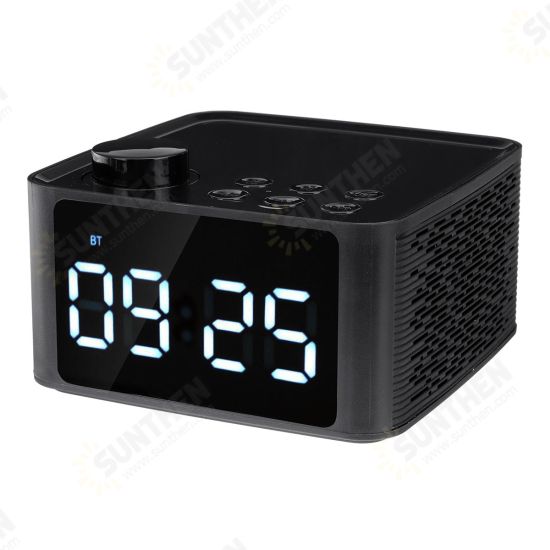 Wireless bluetooth 5.0 Speaker LED Display Alarm Clock FM Radio TF Card Handsfree Speaker