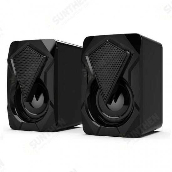 X2 Stereo Sound Surround Loudspeaker with RGB Light Speakers USB Powered Subwoofer for Desktop Laptop PC Computer