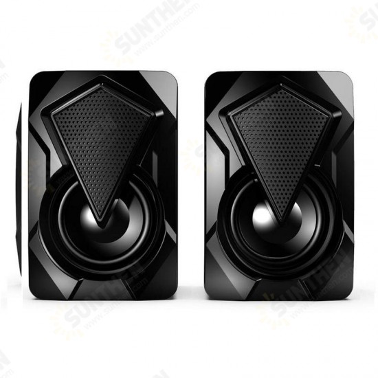 X2 Stereo Sound Surround Loudspeaker with RGB Light Speakers USB Powered Subwoofer for Desktop Laptop PC Computer