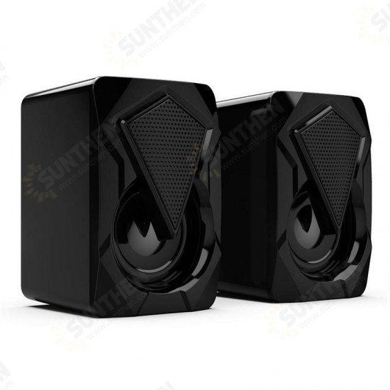 X2 Stereo Sound Surround Loudspeaker with RGB Light Speakers USB Powered Subwoofer for Desktop Laptop PC Computer